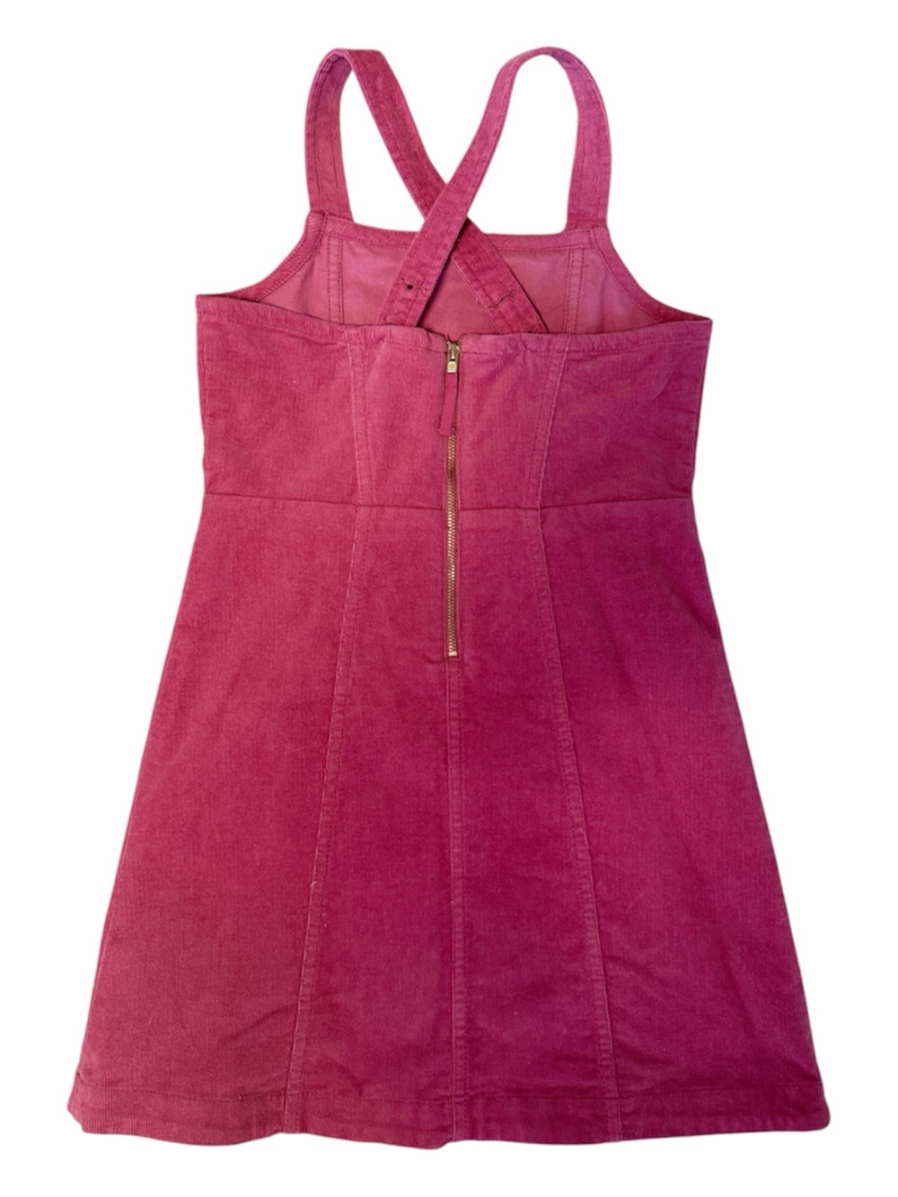 Crewcuts Raspberry Corduroy Crossback Pinafore - Picture 2 of 2